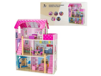 BABU - Třípatrový dřevěný domeček pro panenky