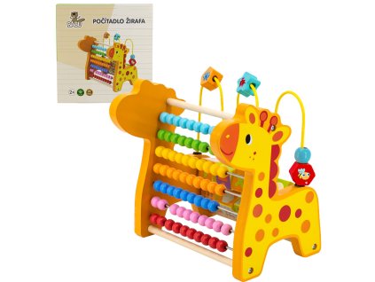 BABU - Dřevěné počítadlo pro děti - Žirafa