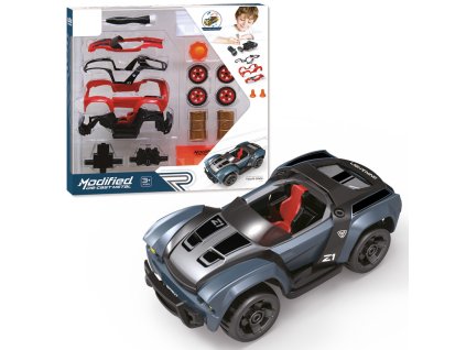 1:32 Stavebnice Auto 17ks - šedé