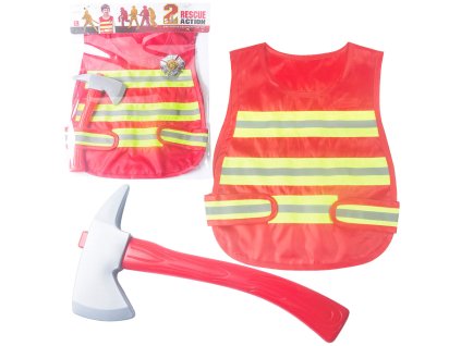HASIČ - Hasičská vesta se sekerou a odznakem