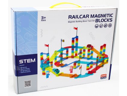 Magnetická závodní dráha 240 ks + elektrické auto