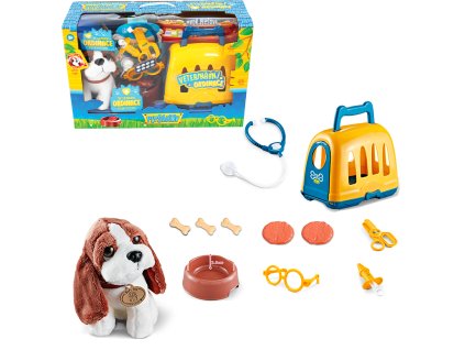 SET Veterinář - Přepravka s Bíglem a příslušenstvím