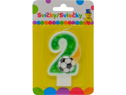 Narozeninová svíčka s míčem a číslem 2.