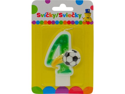 Narozeninová svíčka s míčem a číslem 4.