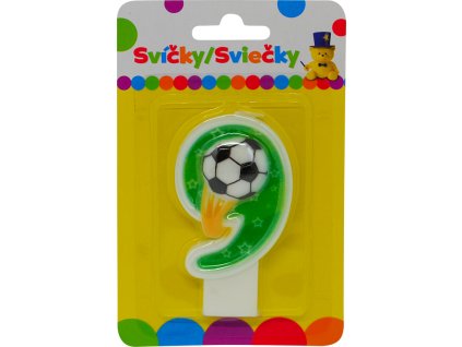 Narozeninová svíčka s míčem a číslem 9.