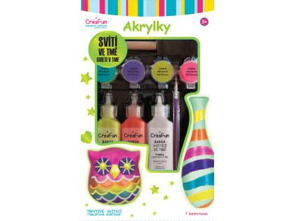 CreaFun - Svítící akrylové barvy 7 barev