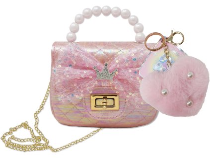 Mini KABELKA s klíčenkou SRDCE s PERLY