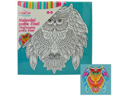 Malování na plátno - Sova Moudrosti 30 x 30 cm