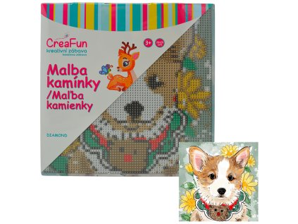 Diamantové malování - Kreslený pejsek 20 x 20 cm