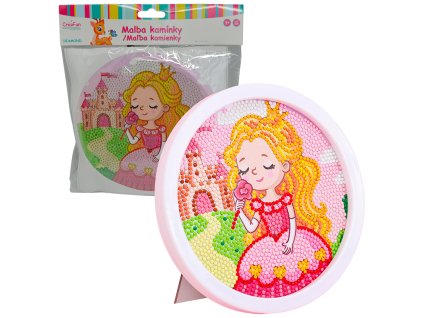 Diamantové malování s rámem - Kreslená princezna 17 cm