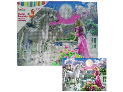 Diamantové malování - Pegas a princezna 40 x 50 cm