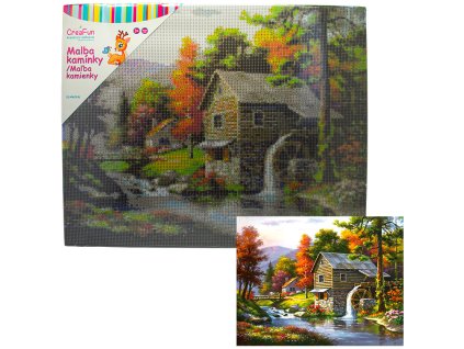Diamantové malování - Mlýn 40 x 50 cm