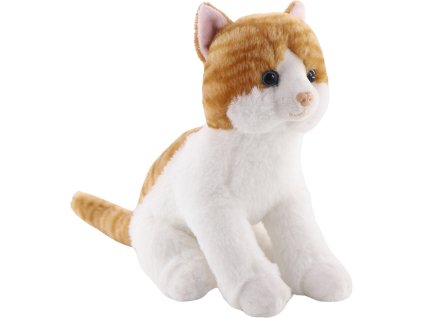Kočka rezavo-bílá sedící 20 cm