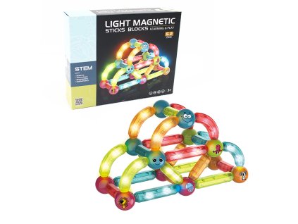 Svítící magnetická stavebnice 52 ks