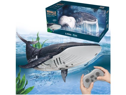 R/C Velryba Plejtvák s vodní fontánou - černá