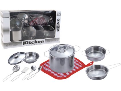Kovová sada nádobí s příslušenstvím 11 ks