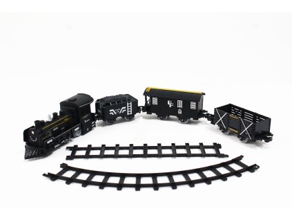 SET Elektrická vláčkodráha - Parní lokomotiva s kouřem, světlem a zvukem na baterie