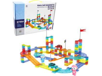 Magnetická závodní dráha 154 ks + elektrické auto