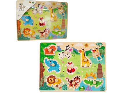 BABU - Dřevěné vkládací puzzle SAFARI