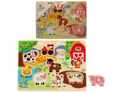 BABU - Dřevěné vkládací puzzle velká FARMA