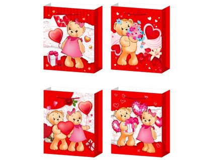 Dárková taška S - MEDVÍDEK SE SRDCEM