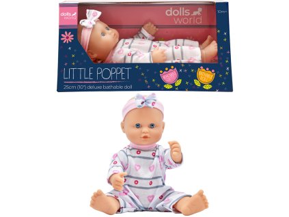 Dolls World - Koupací panenka Klárka 25 cm s odnímatelným oblečkem a čelenkou