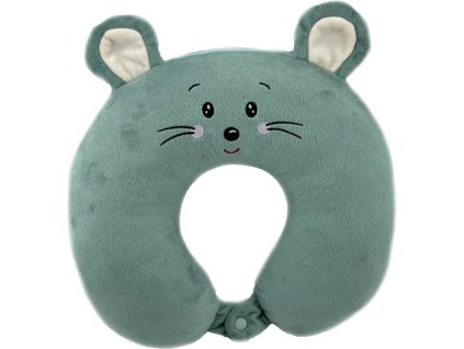 Plyšový záhlavník s knoflíkem - Myška