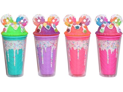 Kelímek s víčkem a brčkem Donuts 480ml - více variant