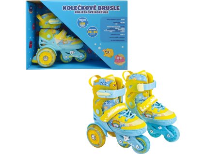 Dětské svítící kolečkové brusle - Žluté (vel. 26-30)