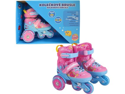 Dětské svítící kolečkové brusle - Růžové (vel. 26-30)