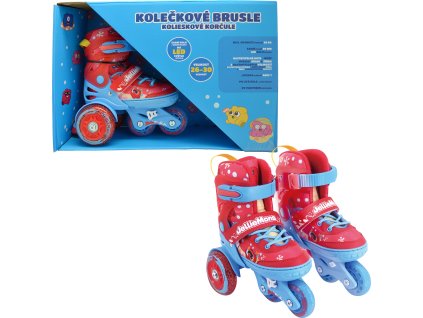 Dětské svítící kolečkové brusle - Červené (vel. 26-30)