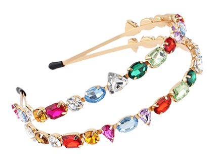 PINK - Dvojitá čelenka s drahokamy