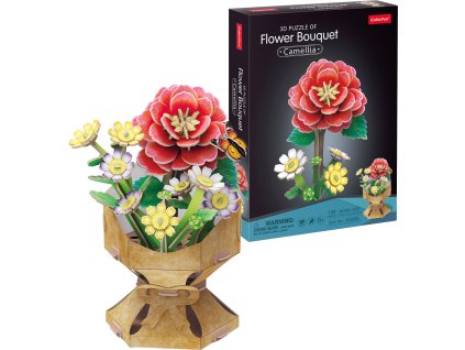 CubicFun - Puzzle 3D Kytice z květů kamélií 109 dílků