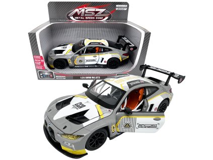 Kovový model - 1:24 BMW M4 GT3 Stříbrně šedá