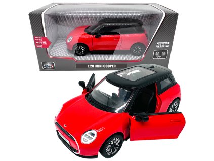 Kovový model - 1:28 Mini Cooper červené