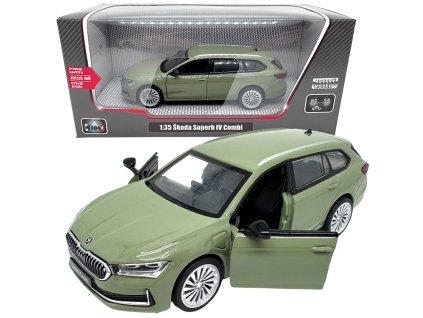 Kovový model - 1:35 Škoda Superb IV Combi zelené