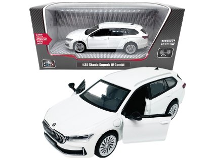 Kovový model - 1:35 Škoda Superb IV Combi bílé