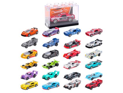 Kovový model závodního auta 1:64 - více druhů - 24 modelů