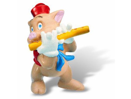 Bullyland 12490 - Flétnista 3 prasátka