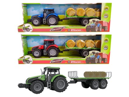 FARM SERVICE - Traktor s valníkem na seno se zvuky a světly