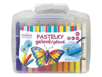 CreaFun - Pastelky gelové 3v1 omyvatelné - sada 24 ks + štětec