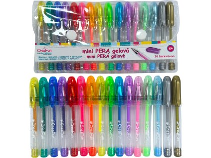 CreaFun - Gelová mini pera 16 barev