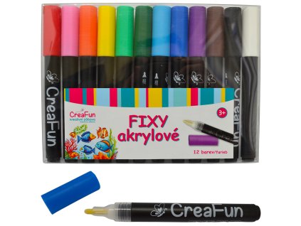 CreaFun - Fixy akrylové 12 barev