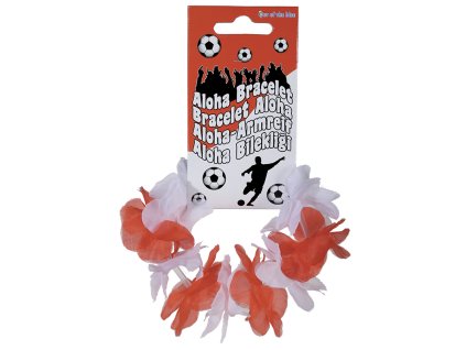 Aloha party náramek, červeno-bílý, cca 8 cm dlouhý