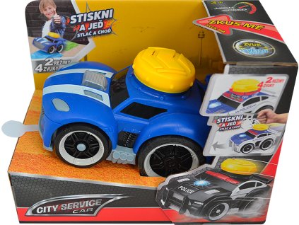 Závodní auto modré - stiskni a jeď