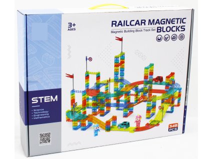 Magnetická závodní dráha 348 ks + elektrické auto