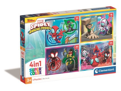 Clementoni - Puzzle 4v1 Spidey a jeho úžasní přátelé