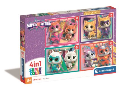 Clementoni - Puzzle 4v1 Disney super kitties