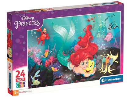 Clementoni - Puzzle 24 Disney princezny: Malá mořská víla MAXI