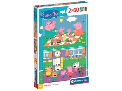 Clementoni - Puzzle 120 Prasátko Peppa piknik 2x60 dílků
